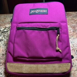 JanSport Magenta Backpack with Tan Accents